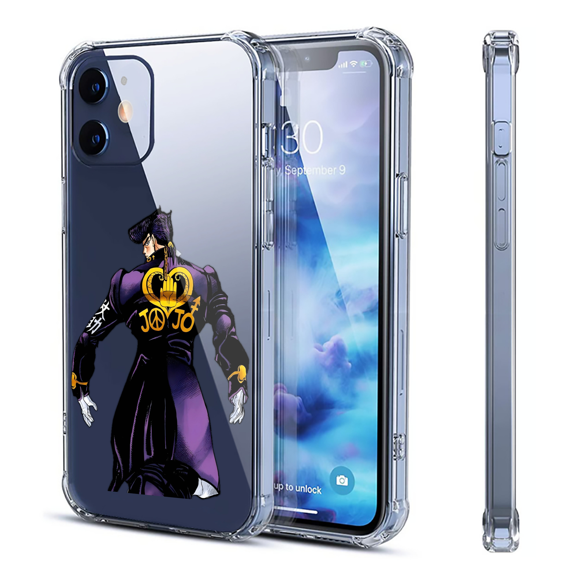 （画像用） ジョジョの奇妙な冒険 ひがしかた じょうすけ JoJo's Bizarre Adventure Higashikata Josuke 【iPhone 12シリーズ対応】透明スマホケース（クリアソフトケース）